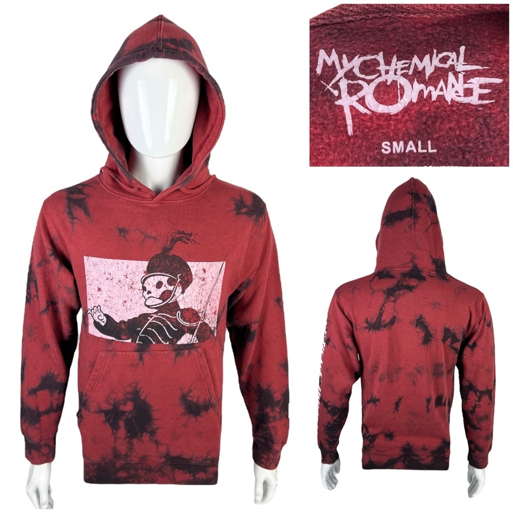 My Chemical Romance The Black Parade Small Pullover Hoodie Red Black Tie Dye